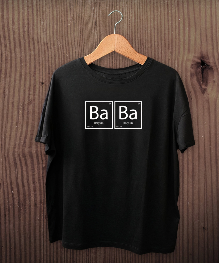 Babalar Günü Baskılı T-shirt - Siyah