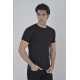 Erkek Yandan Fermuarli Slim fit T-shirt - Siyah