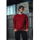 Kışlık Bisiklet Yaka Üç İplik Basic SweatShirt - Bordo