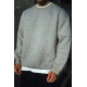 Kışlık Bisiklet Yaka Üç İplik Basic SweatShirt - Gri