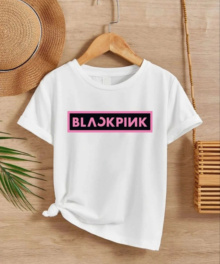 Kız Çocuk Bisiklet Yaka Baskılı T-Shirt - Beyaz