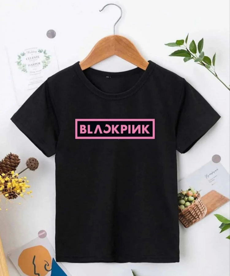 Kız Çocuk Bisiklet Yaka Baskılı T-Shirt - Siyah