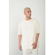 Unisex Basic Bisiklet Yaka Oversize T-Shirt - Beyaz