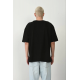 Unisex Basic Bisiklet Yaka Oversize T-Shirt - Siyah