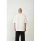 Unisex Baskılı Bisiklet Yaka Oversize T-Shirt - Beyaz