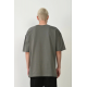 Unisex Baskılı Bisiklet Yaka Oversize T-Shirt - Füme