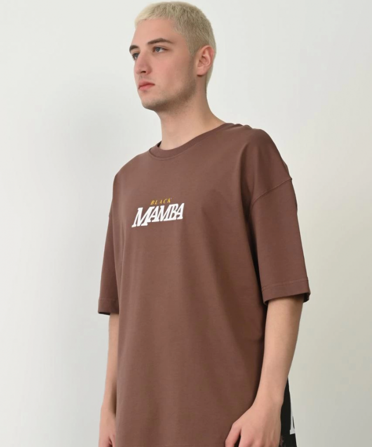 Unisex Baskılı Bisiklet Yaka Oversize T-Shirt - Mürdüm