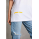 Unisex Baskılı Oversize T-Shirt - Beyaz