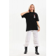 Unisex Baskılı Oversize T-Shirt - Siyah