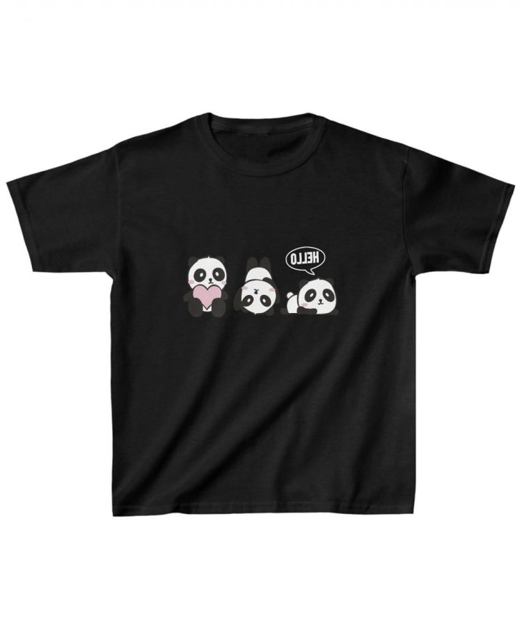 Unisex Çocuk Baskılı T-Shirt - Siyah