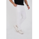 Unisex Üç İplik Basic Eşofman Pantolon - Beyaz