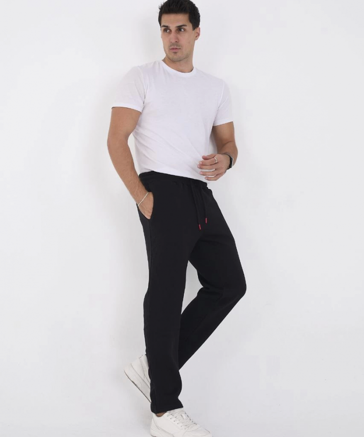 Unisex Üç İplik Basic Eşofman Pantolon - Siyah